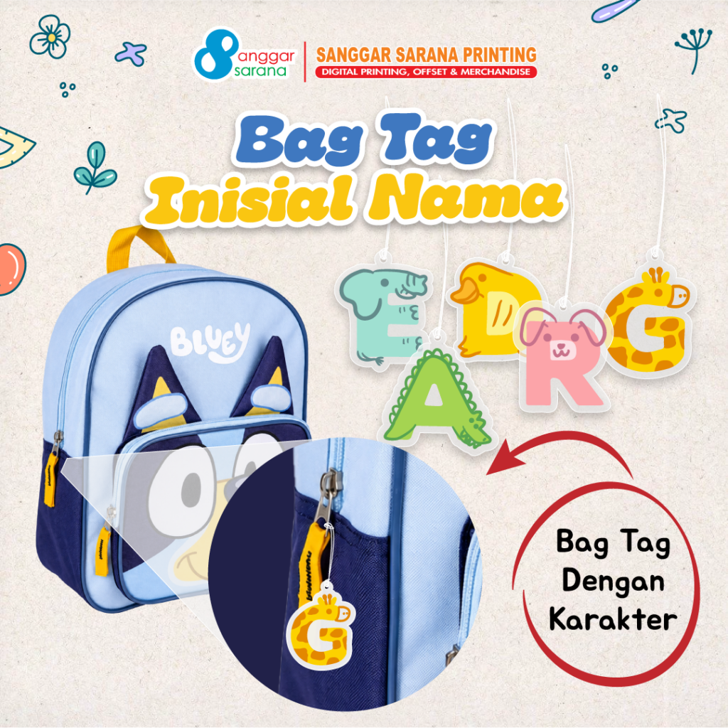 5 Checklist Persiapan Anak Sekolah yang Wajib & Anti Ketukar Bag Tag Alphabet