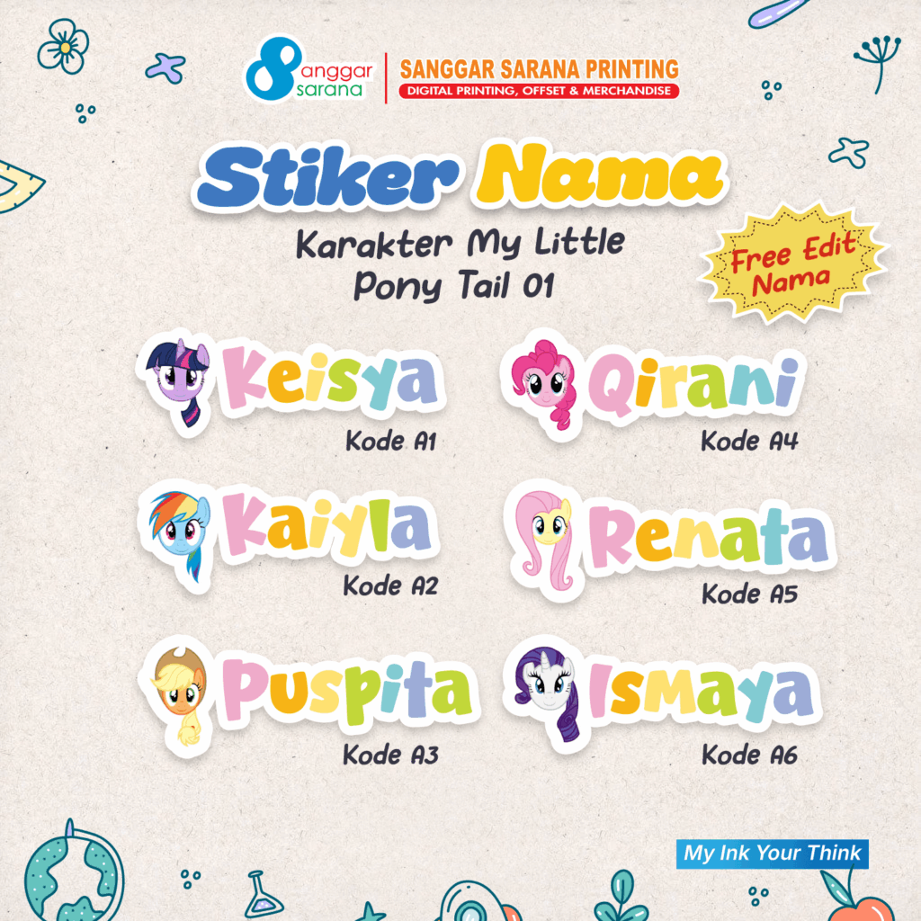sticker nama karakter